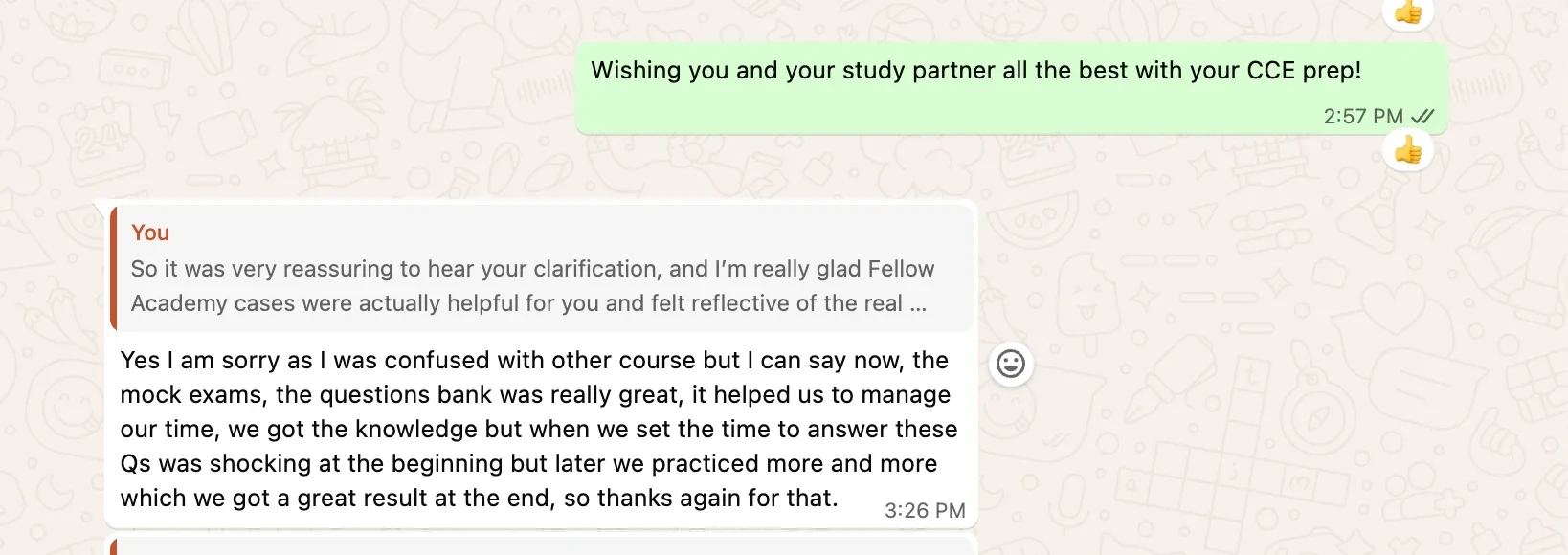 Message from a Fellow Academy candidate