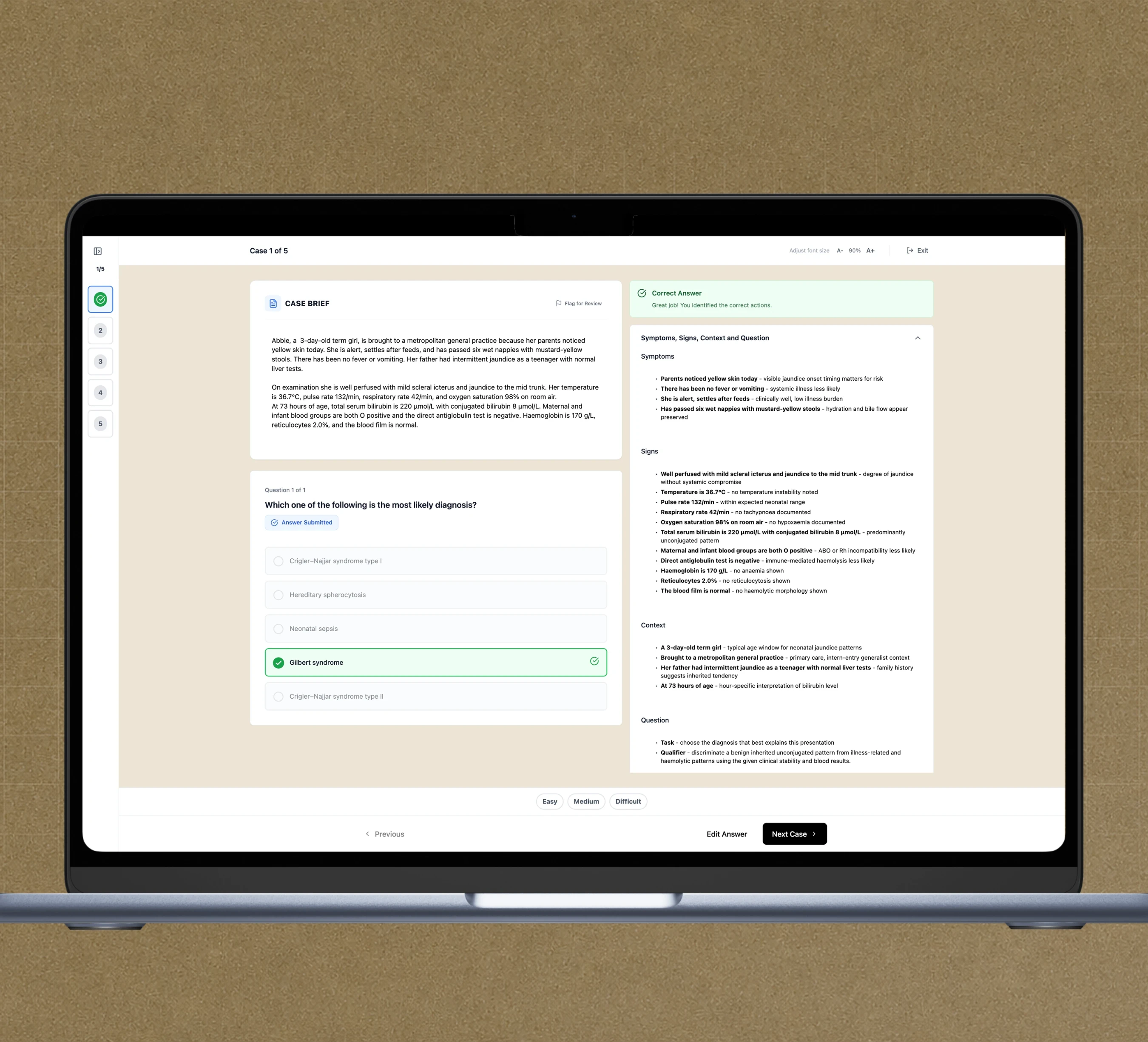 The AMC Part 1 question bank in the Fellow Academy platform